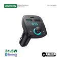 UGREEN 31.5W PD Fast Car Charger with FM & Bluetooth Transmitter + USB MP3 & TF Slot Reader - CD229 8091