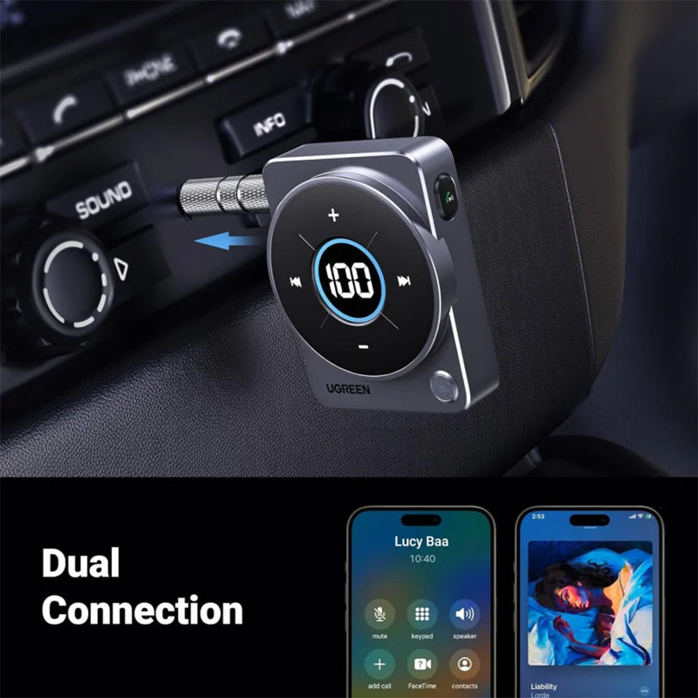 UGREEN 5.4 Bluetooth Car Adapter — Wireless AUX Receiver with Noise Cancellation - CM724 35003