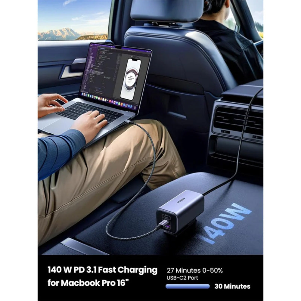 UGREEN 150W GaN USB-C Car Charger,4‑Port PD 140W Fast Car Charger