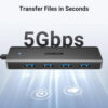 UGREEN USB 3.0 to 4- Port USB 3.0 Hub, with Power Port - 1M