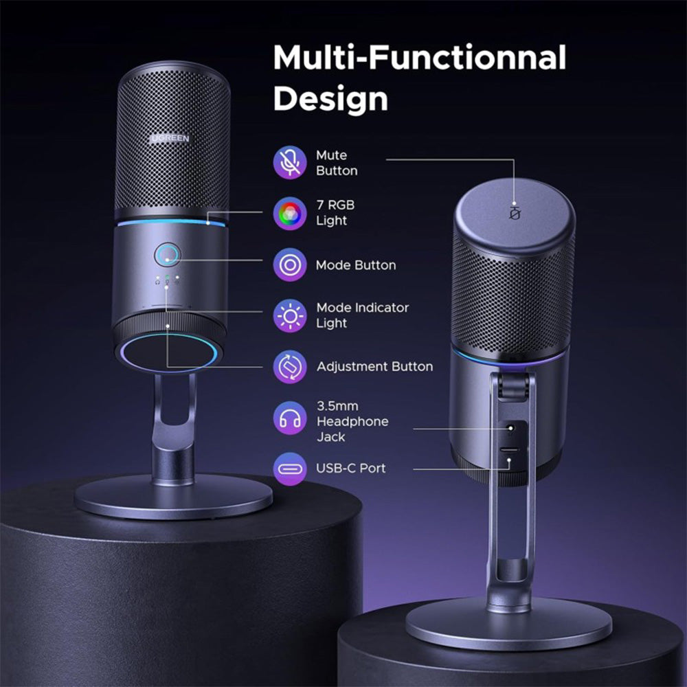 UGREEN USB Microphone for PC with RGB Lights