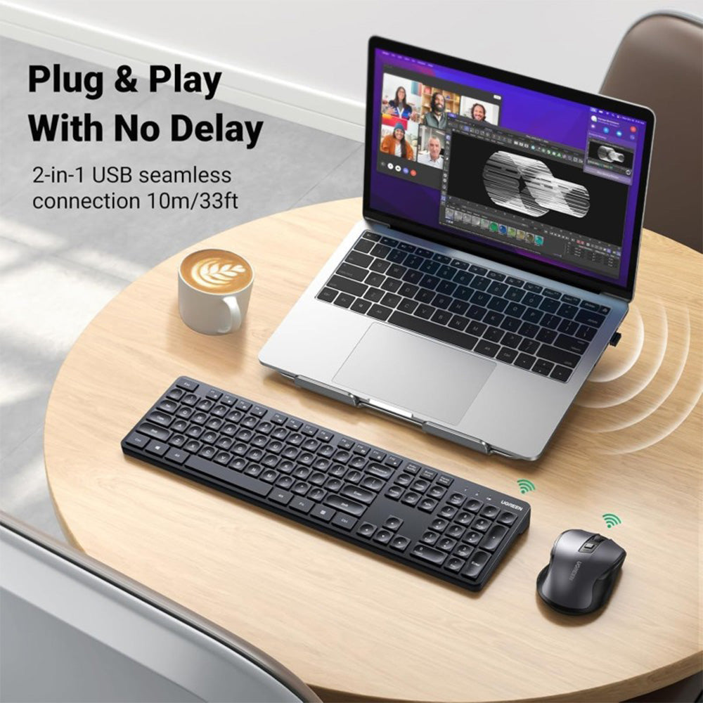 UGREEN Pro 2.4Ghz Wireless Keyboard (En/Ar) And Mouse Combo