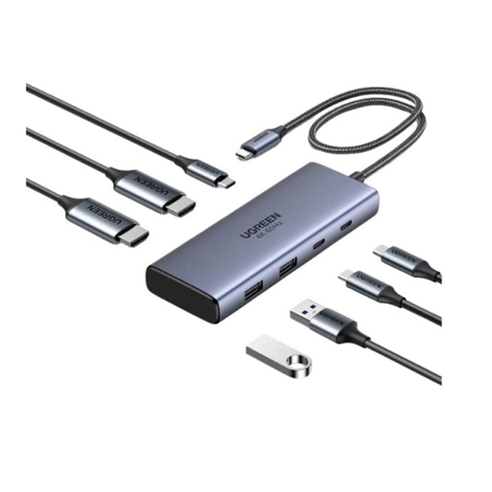UGREEN Dual Display 7-in-1 USB-C HUB Docking Station 2x USB + 2 USB-C + 2x HDMI + PD Port
