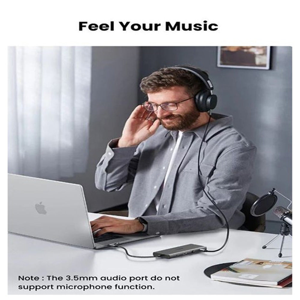 UGREEN 11-in-1 USB-C HUB Docking Station 2x USB + 2X USB-C + 4K HDMI + VGA + RJ45 + SD/TF + Aux + PD Port - CM639 45520