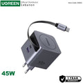 UGREEN 45W GaN USB‑C Charger 3‑Port Fast Adapter with Retractable USB‑C Cable, GaN Technology & Safety Protection - X614 6582