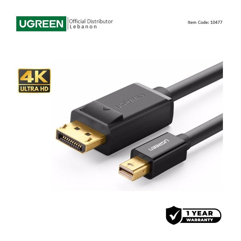 UGREEN 4K Mini Display Male to Display Male Cable, Available in 1.5M - MD105 1047