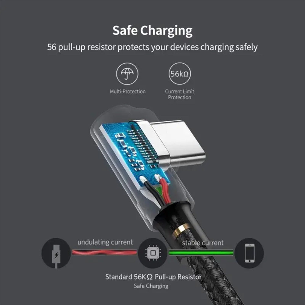 UGREEN USB-A To USB-C Angled 5V/3A Fast Cable - 2m