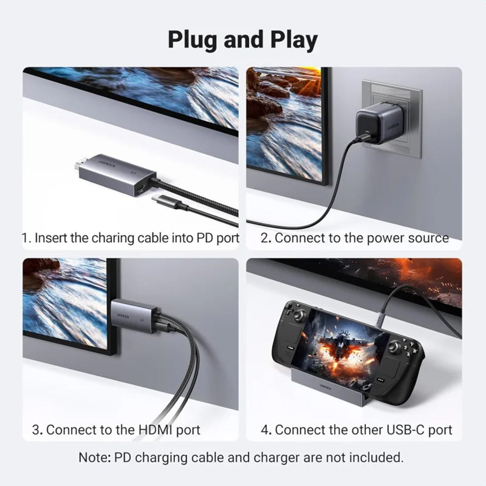 UGREEN 4K @ 60Hz 2in1Display + Charging USB-C to HDMI Cable