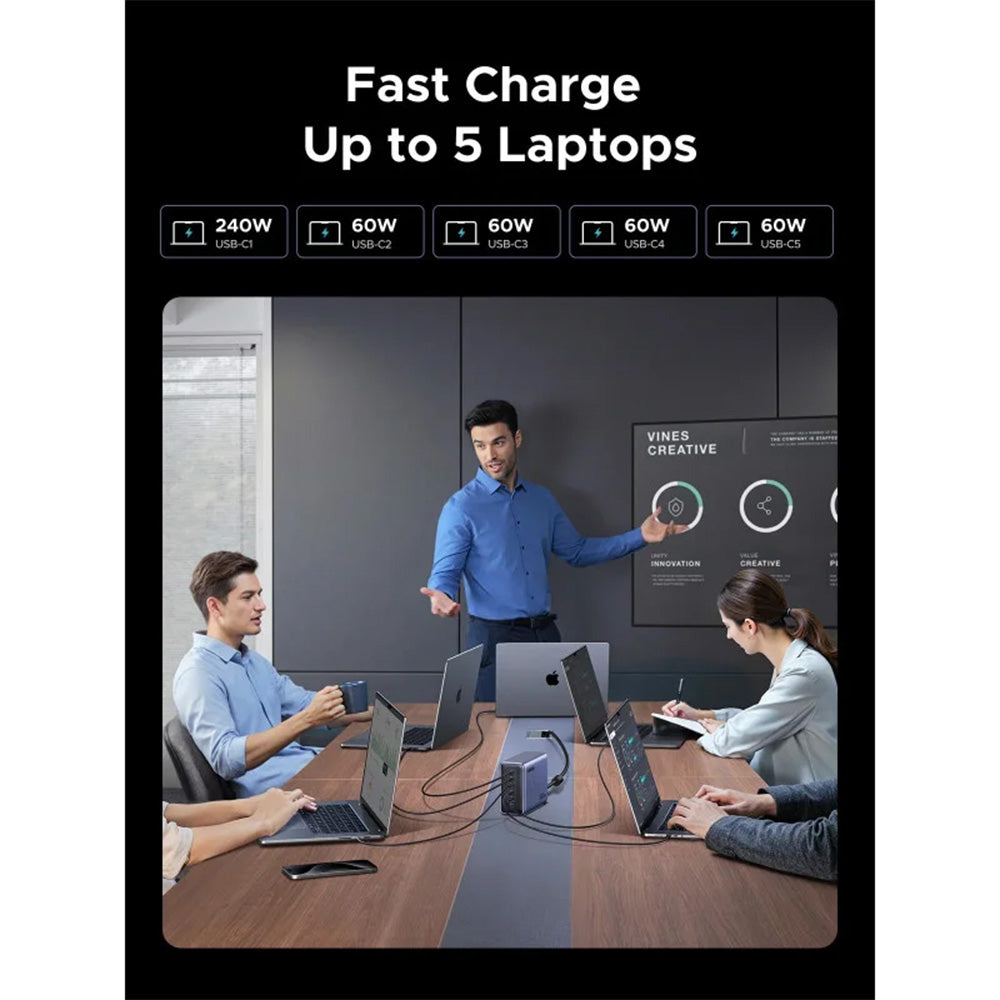 UGREEN Nexode 500W GaN Technology Charging Station, 6‑Ports with 240W Single‑Port