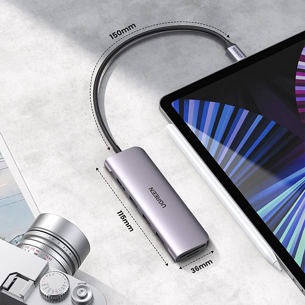 UGREEN 6-in-1 USB-C HUB (4K HDMI + 3 USB-A + SD + TF)