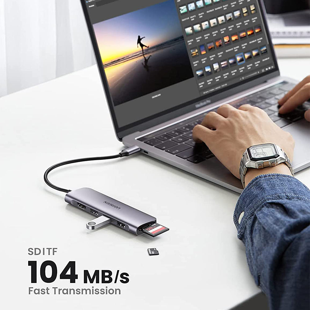 UGREEN 6-in-1 USB-C HUB (4K HDMI + 3 USB-A + SD + TF)