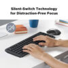 UGREEN Wireless Keyboard Ultra-Quiet, Ergonomic, and Spill-Resistant Efficiency Eng/Arabic
