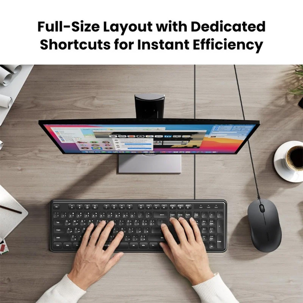 UGREEN Wired Eng/Arabic Keyboard & Mouse Combo