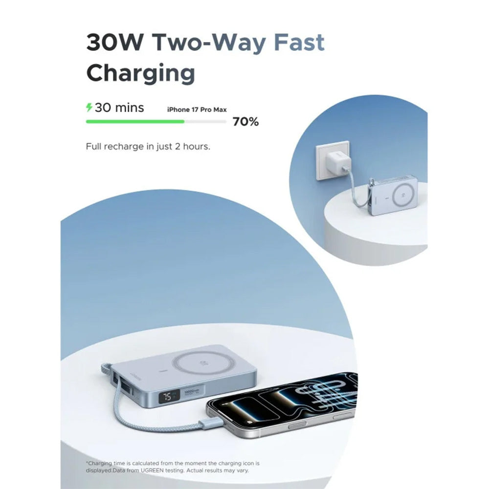 UGREEN MagFlow 10000mAh Wireless Power Bank with Qi2 25W