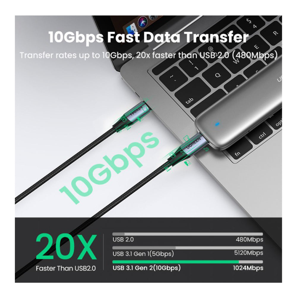 UGREEN USB-C 3.1 GEN2 Male To Male 5A Data Cable | 80150
