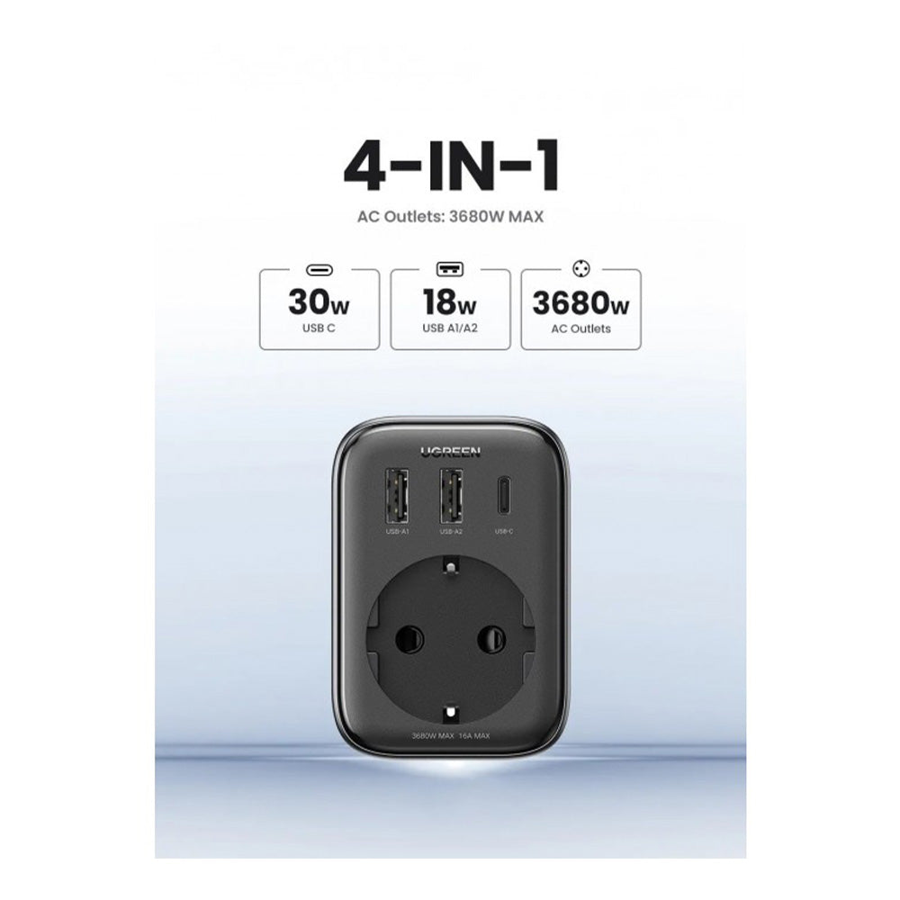 UGREEN 4-in-1 Wall Outlet Extender 30W