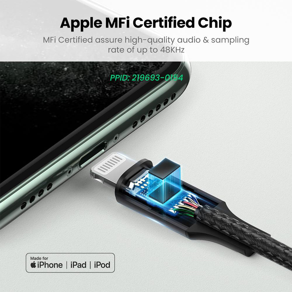 UGREEN Lightning to 3.5mm AUX Cable - Aluminum Braid