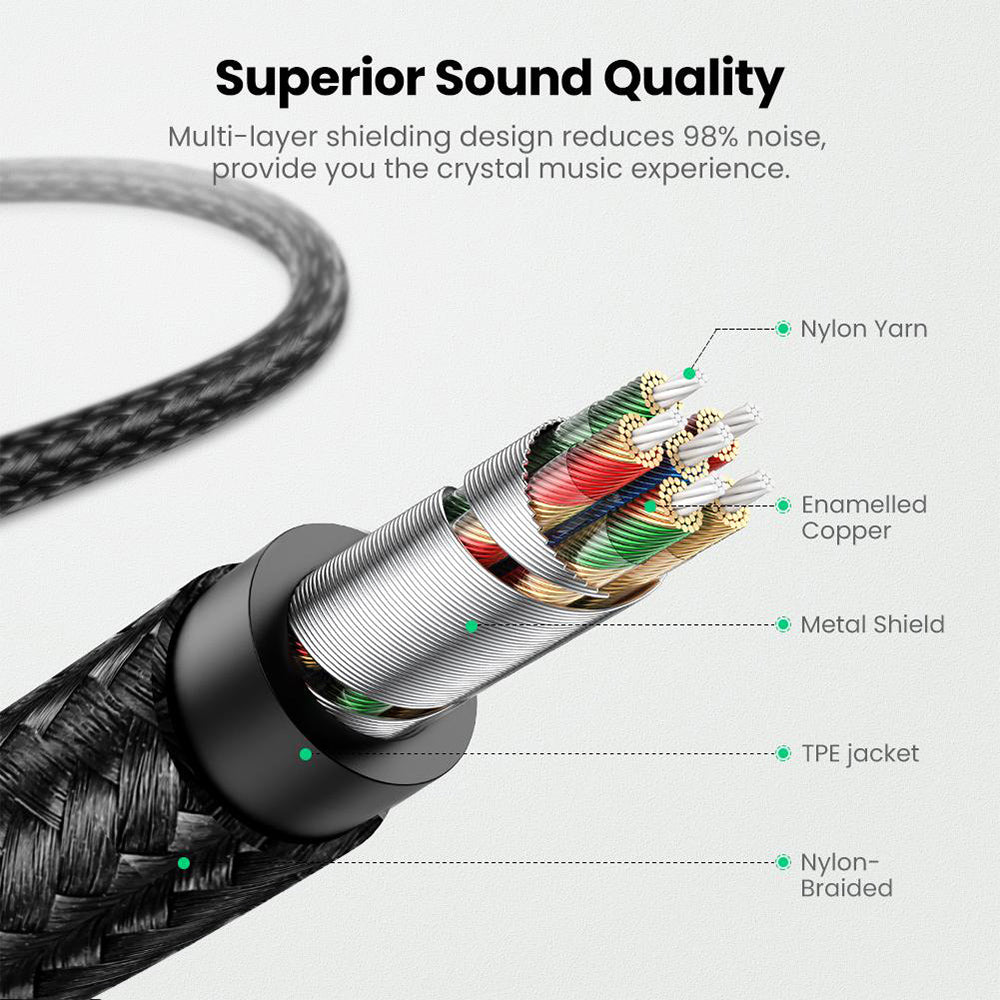 UGREEN Lightning to 3.5mm AUX Cable - Aluminum Braid