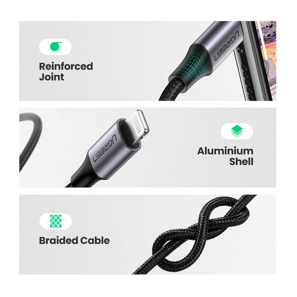 UGREEN Lightning to 3.5mm AUX Cable - Aluminum Braid