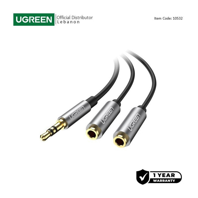 UGREEN Audio Cable Spliter 3.5mm male to 2 female 3.5mm Braid - AV123 1053