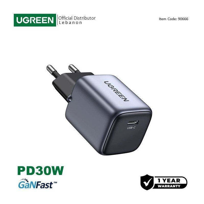 UGREEN NEXODE 30W GaN Tech Chip, Smart & Fast Charger for Phones