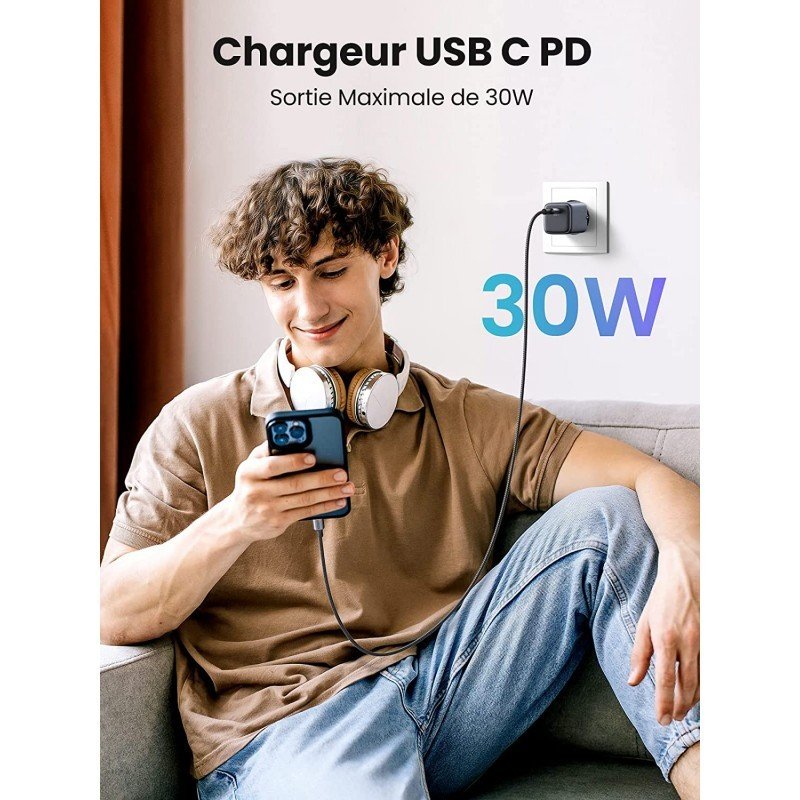 UGREEN NEXODE 30W GaN Tech Chip, Smart & Fast Charger for Phones