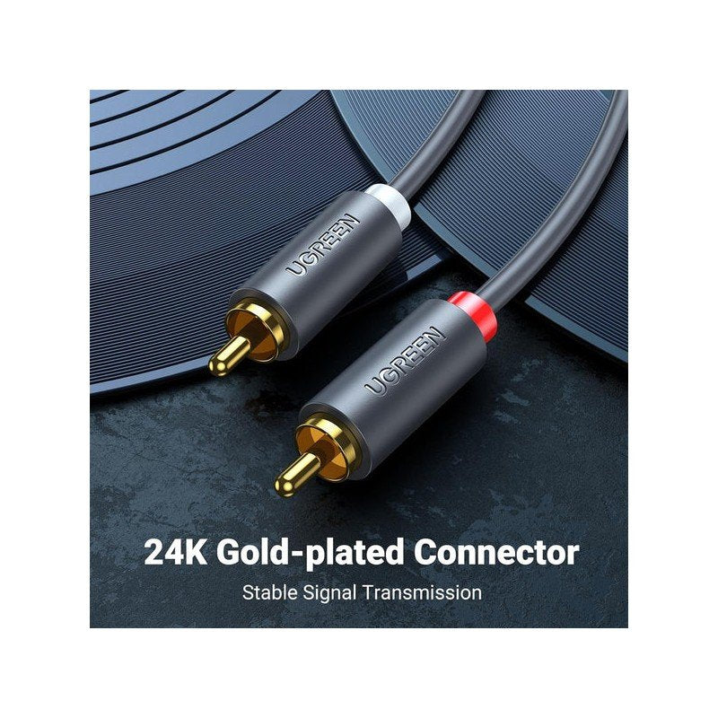 UGREEN Premium 2RCA Male to 2RCA Male Audio Aux Cable – High-Performance Sound Connection - AV104 10517 1052