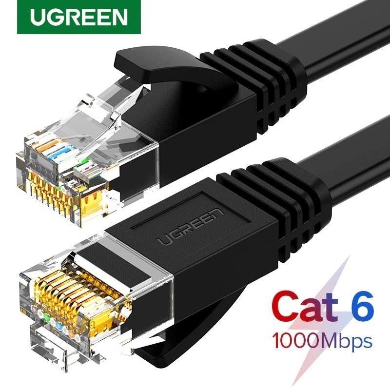 UGREEN RJ45 Cat6 Patch Cord Ethernet Flat Design Cable, Available in 0.5M, 1M, 3M, 5M, 10M, 30M - NW102