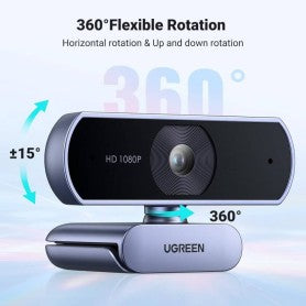 UGREEN 1080P/30fps Webcam with Microphone, Auto Light Correction, Perfect for Live Streaming & Video Calling - CM678 15728