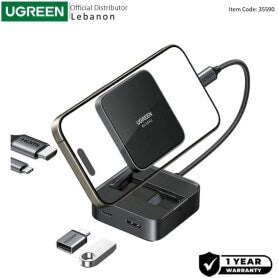 UGREEN 4-in-1 USB-C Hub – 4K@60Hz HDMI, 100W PD, Foldable Stand - CM801 35590
