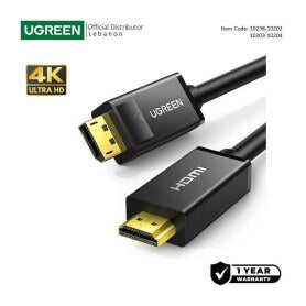 UGREEN 4K Display Port Male To HDMI Male Cable - DP101 10238 10202 10203 10204