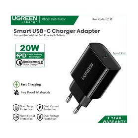 UGREEN Adapter Pd 20W Usb-C Cell Phone Fast Charger