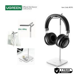 UGREEN Aluminum + Zinc Alloy Stand for Headset, Stable, Premium Quality & Smart Design - LP143 80701
