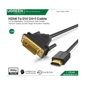 UGREEN Cable Full Hd Hdmi To Dvi , Premium Quality, Durable Design & Excellent Flexibility 11150