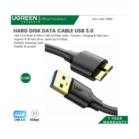 UGREEN Hard Drive Data Cable USB 3.0 A to Micro USB 3.0 Cable, 0.5M 1M, - US130 10840 1084