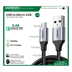 UGREEN Cable Usb To Micro Usb 2.4A Fast Charge & Data 60147
