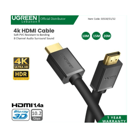 UGREEN 4K HDMI Male to Male Cable, Stable & Fast connection, Premium Quality Available in Many sizes - HD104 10110 - 10112