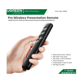 UGREEN Remote Advanced Function Wireless Lazer Presentation With Built-In Laser Pointer lP479-50654