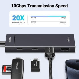 UGREEN USB-C Hub with 2 USB 3.2 Ports and 2 USB-C 3.2 Ports, Power Delivery, Up to 10Gbps Transfer Speed - CM806 35583
