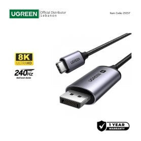 UGREEN USB-C Male to Diplay Port Male Braided Cable 1, Support 8K@60Hz, 4K@240Hz - CM556 25839