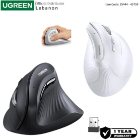 UGREEN Vertical Bluetooth and Silent Wireless Mouse, 4000DPI, Connect and switch Up to 3 Devices - MU008 25444