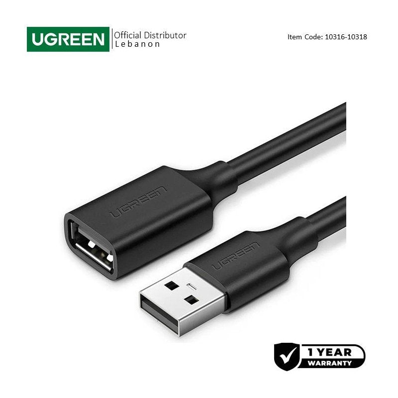 UGREEN USB 2.0 Cable Extension Male to Female, Available in 2M, 5M - US103 10316 1031