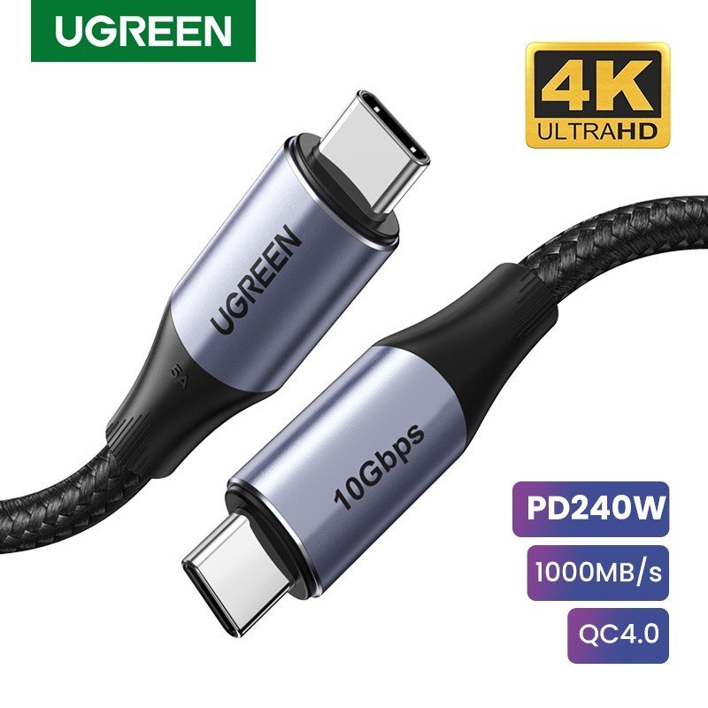UGREEN USB-C 3.1 GEN2 Male to Male Cable support 4K@60Hz, 10Gbps, 240W, 1M - US355 8015