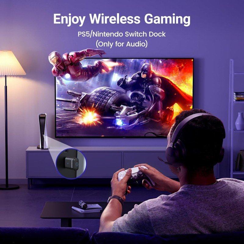 UGREEN USB-C Bluetooth 5.3 Adapter For PC / PS5 / Switch, WirelessAudio Transmitter to Connect BT Headphone - BT501 4500