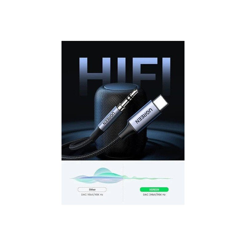 UGREEN USB-C MALE to 3.5MM Audio Cable 1M, Hi-Fi Sound Quality - CM450 2019