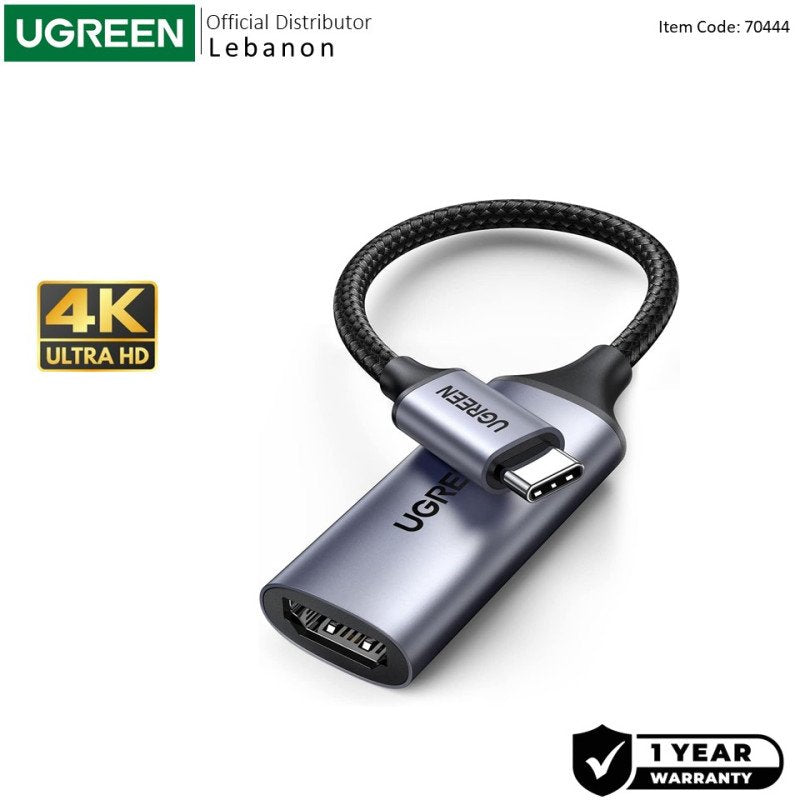 UGREEN USB-C Male to HDMI 2.0 Adapter: 4K Resolution with Thunderbolt 4/3 Support - CM297 7044