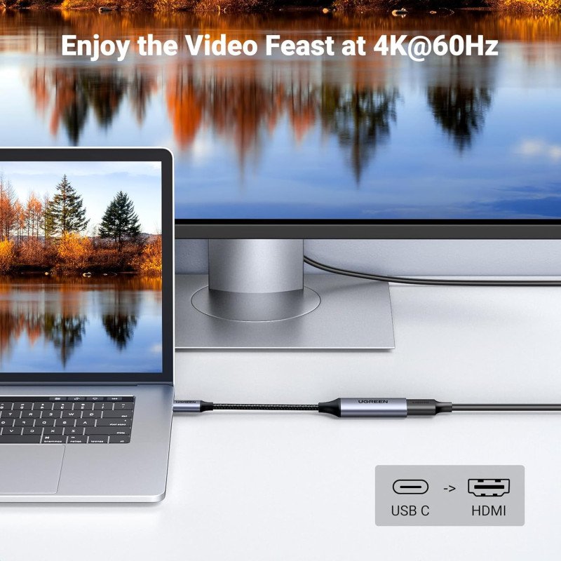 UGREEN USB-C Male to HDMI 2.0 Adapter: 4K Resolution with Thunderbolt 4/3 Support - CM297 7044