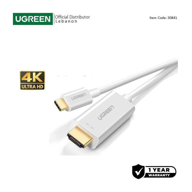 UGREEN USB-C Male to HDMI Male Cable 1.5m, Support 4K@30Hz - MM121 3084