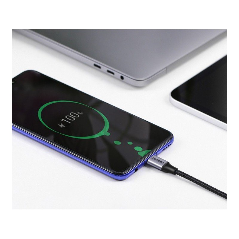 UGREEN USB-C to Angled USB-C PD60W Braided Cable & Aluminum Body, Fast Charge, 2M, 3M - US255 50125 8071