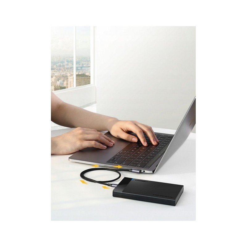 UGREEN USB-C to Angled USB-C PD60W Braided Cable & Aluminum Body, Fast Charge, 2M, 3M - US255 50125 8071